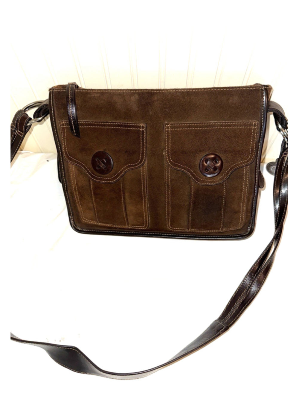 Kenneth Cole Reaction brown leather shoulder bag boho